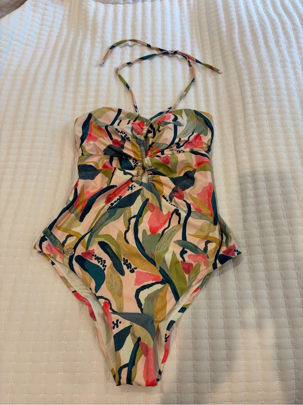 Leonisa - Women’s Floral Halter One-Piece Swimsuit - Multicolor